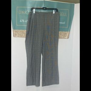 Jones New York yellow, black, and white plaid dress pants size 14P
